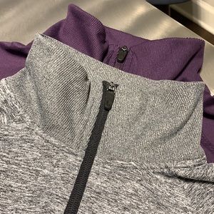 C9 Zip Front Track Jackets-Charcoal Heather and Plum Purple-Size S-2 pack